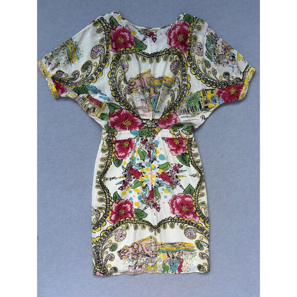 Anthropologie Collette Dinnigan Scenic‎ 100% Silk Dress size 0 EUC floral shift - Picture 2 of 8